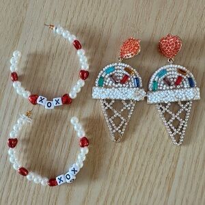 Betsy Johnson earrings 2 pair